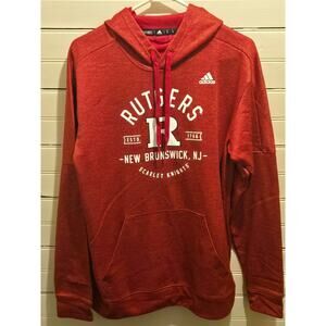 Adidas Hoodie Mens M Rutgers Scarlet Knights ClimaWarm Pullover Red Thermal